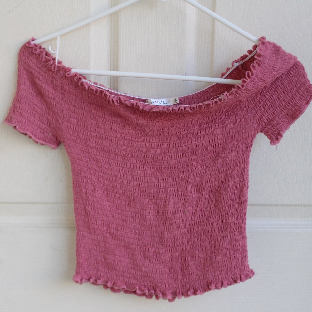 Pink Ruffle Crop Top